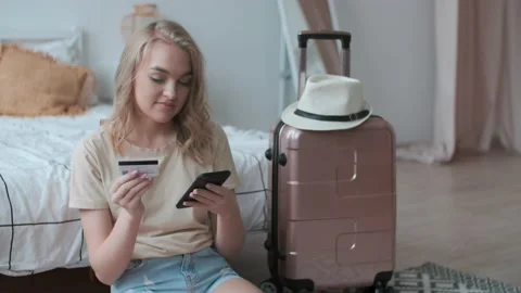 Open Borders, Pack Things, Happy Vacation, Booking Hotel. Stock Footage 140821897