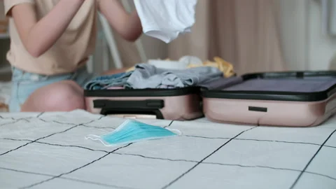 Open Borders, Pack Things, Happy Vacation, Booking Hotel. Stock Footage 140825711