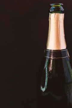 Open bottle of champagne Stock Photos