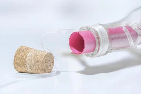 An open bottle with a message Stock Photos