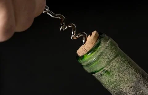 Open a bottle of wine Foto stock