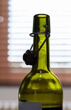 Open bottle of wine Stock Photos