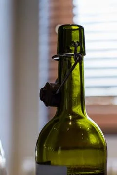 Open bottle of wine Stock Photos