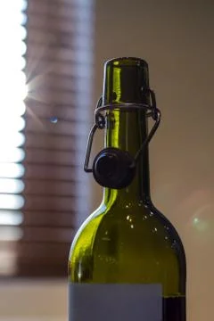 Open bottle of wine Stock Photos