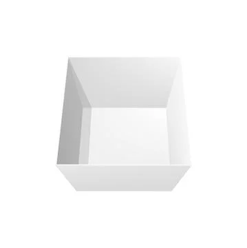 Open box, 3d vector mockup top view, package. Stockillustratie