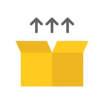 Open box and arrow, flat icon pixel perfect design Ilustração Stock