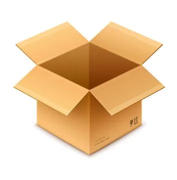 Open box cardboard package isolated Stock Illustration
