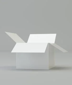 Open box cardboard in studio Illustrazione stock