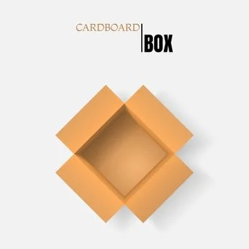 Open box, cardboard, vector container. Stock Illustration