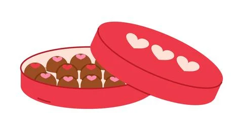 Open box of chocolates. Valentines day gift Stock-Illustration