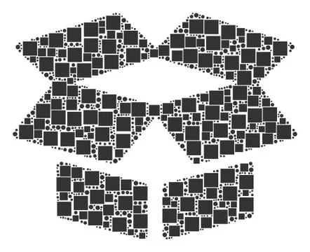 Open Box Collage of Squares and Circles Illustrazione stock