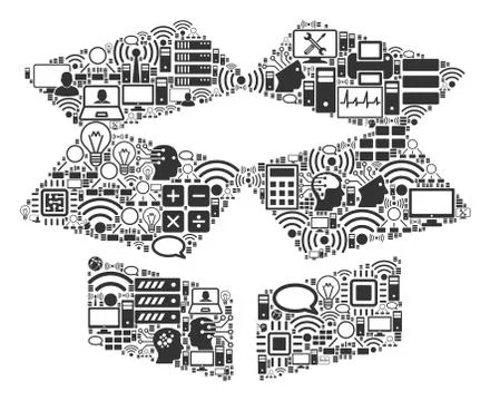 Open Box Composition Icon for BigData and Computing Stock Illustration