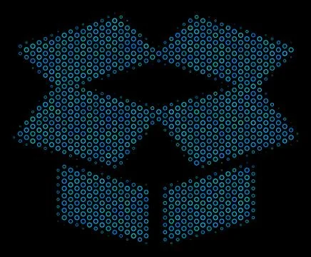 Open Box Composition Icon of Halftone Circles イラスト素材