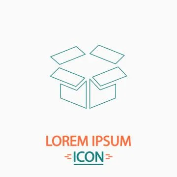 Open box computer symbol Stock Illustration
