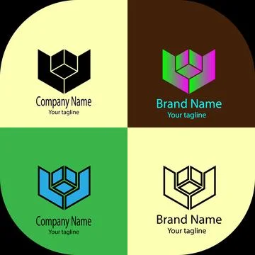Open Box Cube Logo Stock Illustration