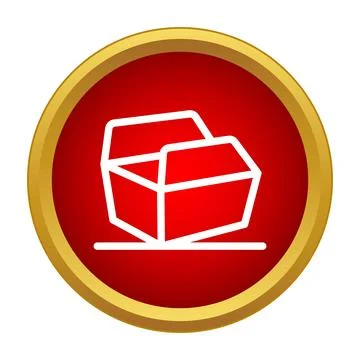 Open box delivery service icon in red circle イラスト素材