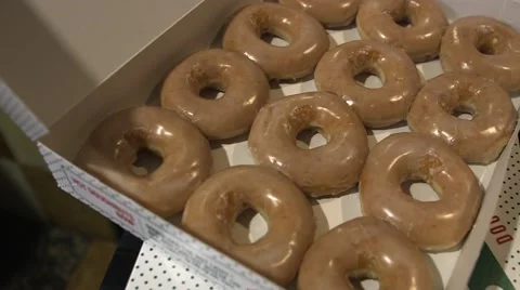 Open Box of Donuts Stock Footage 48699699