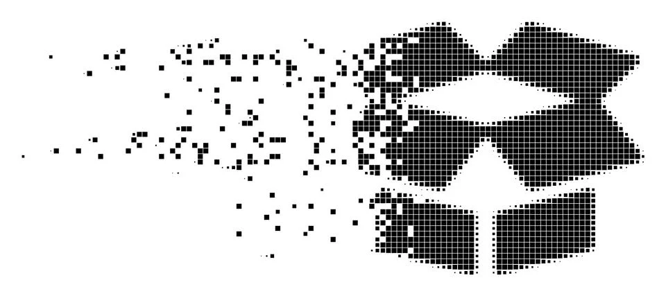 Open Box Dust Pixel Icon Stock Illustration