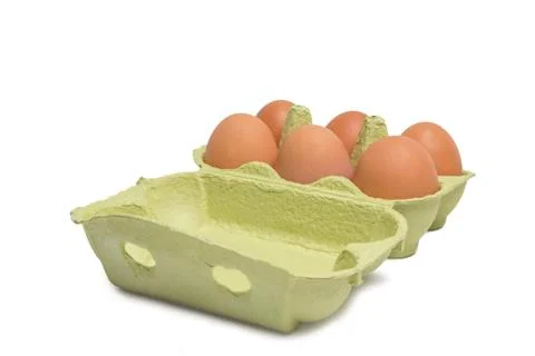 Open box of eggs Stock Photos