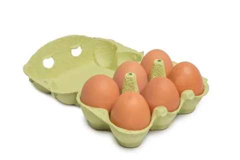 Open box of eggs Stock Photos