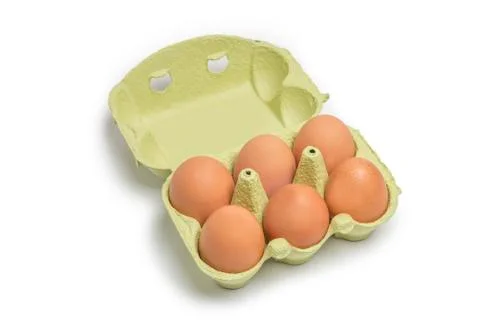 Open box of eggs Stock Photos