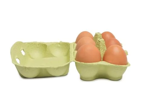 Open box of eggs Stock Photos