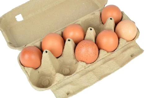 Open Box of Eggs Stock Photos