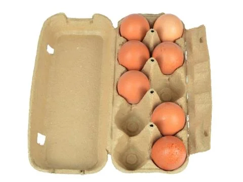 Open Box of Eggs Stock Photos