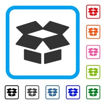Open Box Framed Icon Illustrazione stock