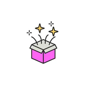 Open box with a gift icon. Element of magic icon for mobile concept and web apps Illustrazione stock
