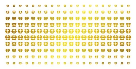 Open Box Gold Halftone Matrix イラスト素材