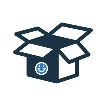 Open box icon, empty packet Stock Illustration