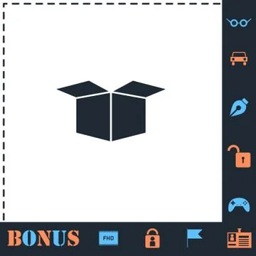 Open box icon flat イラスト素材