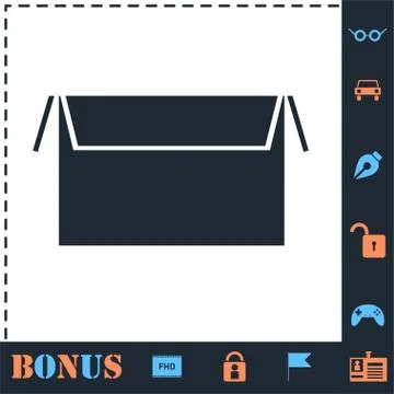 Open box icon flat Stock Illustration