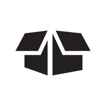 Open Box Icon In Flat Style Vector For Apps, UI, Websites. Black Icon Vector 库存插图