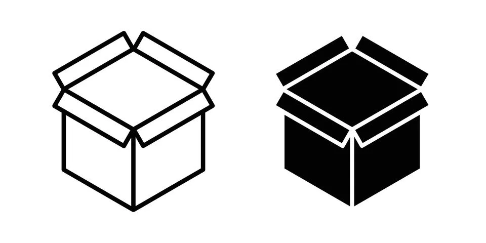 Open box icon graphic element. web icon set Illustration