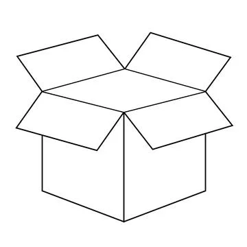 Open box icon isolated on background, flat pictogram, business, marketing, .. Stock Illustration