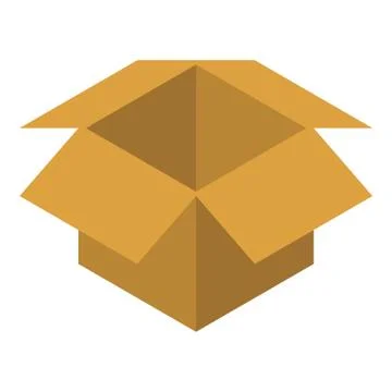 Open box icon, isometric style Stockillustratie