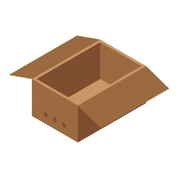 Open box icon, isometric style 库存插图