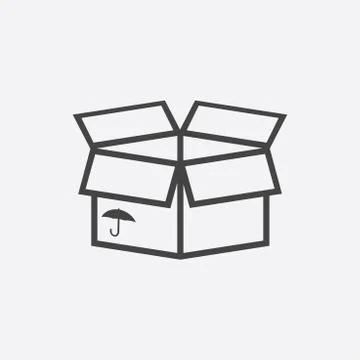 Open box icon. Shipping pack flat vector illustration on white background. 스톡 일러스트