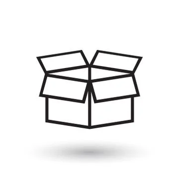Open box icon. Shipping pack flat vector illustration on white background. 库存插图