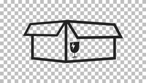 Open box icon. Shipping pack flat vector illustration on isolated background. イラスト素材