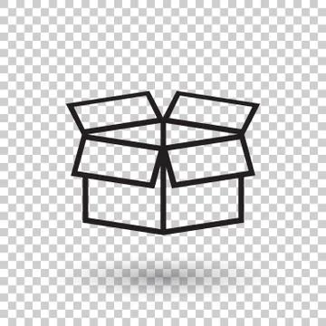 Open box icon. Shipping pack flat vector illustration on isolated background. イラスト素材
