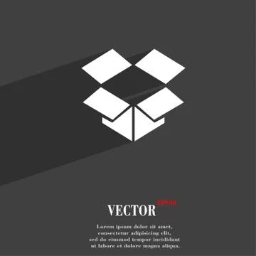Open box  icon symbol Flat modern web design with long shadow and space for y Stock Illustration