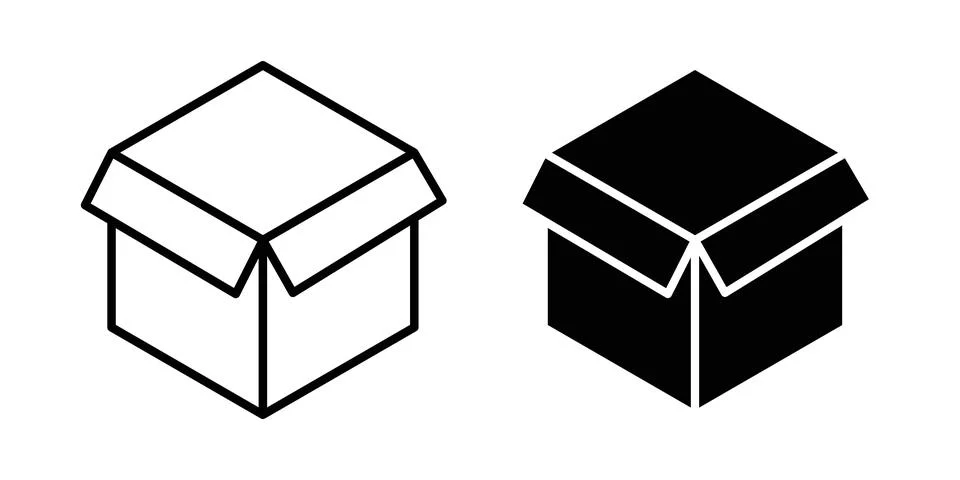 Open box icon vector editable eps10 Stockillustratie