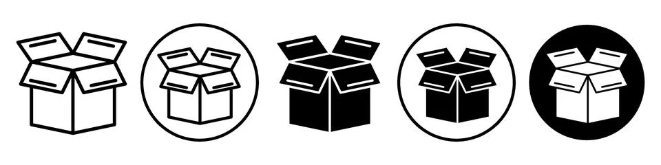 Open Box Icon vector set collection for web Stock Illustration