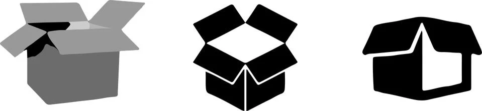Open box icon on white background Stock Illustration