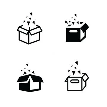 Open box icons vector Stock Illustration