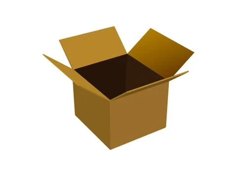 Open box isolated on white. 3d illustration Stock Photos