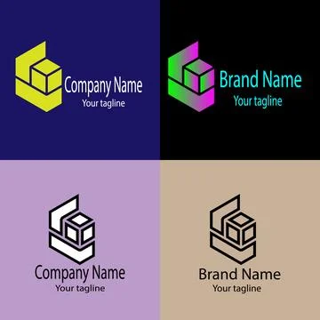 Open Box Isometric logo design Stock Illustration